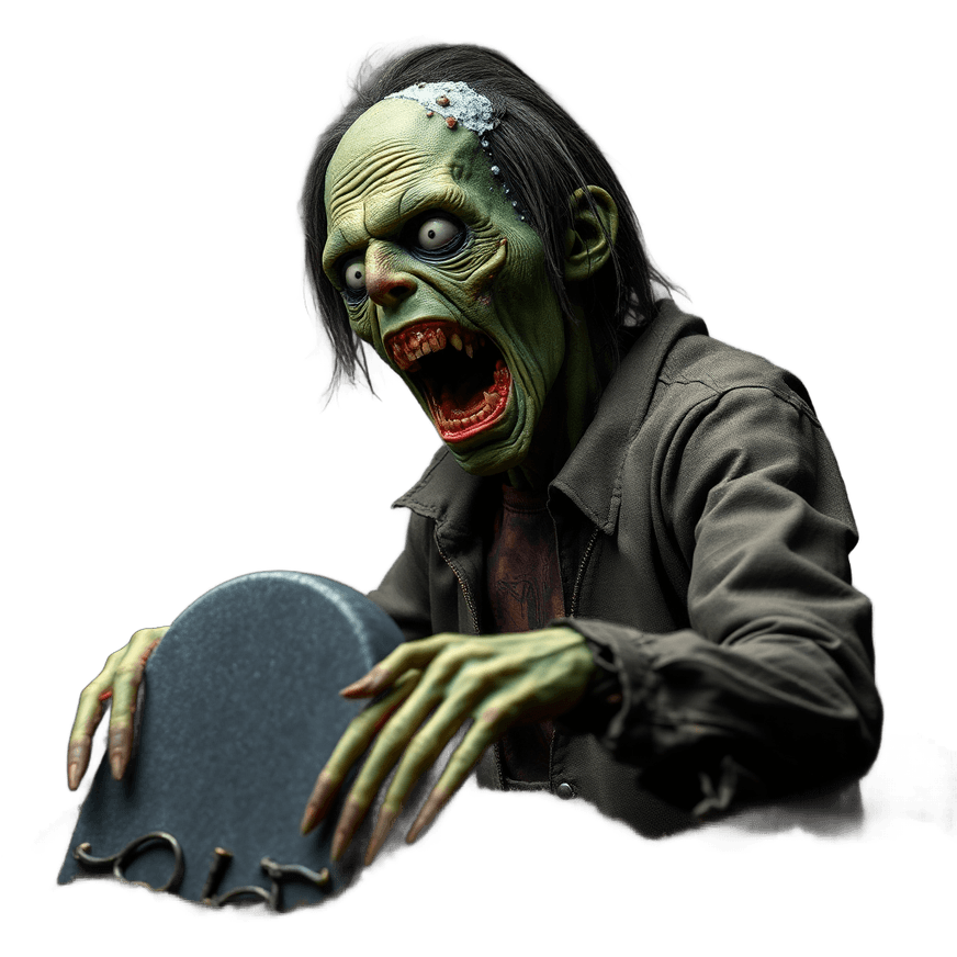 SkullTronix zombie animatronic showcasing three-axis movement.